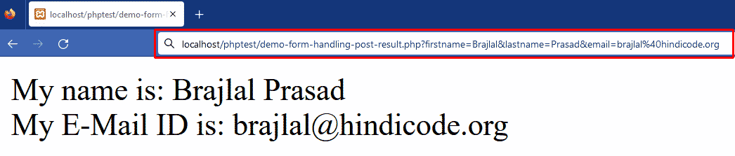 PHP form handling